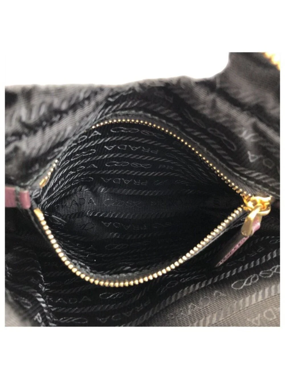 Prada Tessuto Bordeaux Nylon Leather Pouch Makeup Wristlet